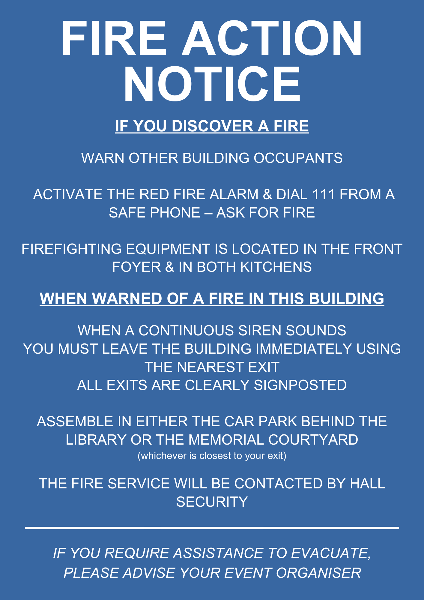 FIRE ACTION NOTICE